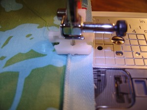Sewing and lining up the layered seams