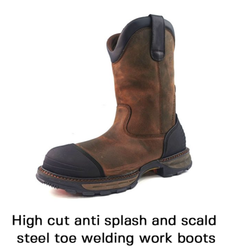 High Cut Anti Splash and Scald Steel Toe Welding Work Boots